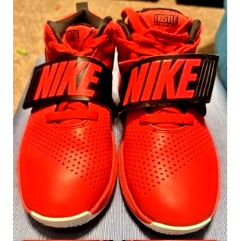 Nike Hustle 2.0 red basketball shoes size US 5Y tie and hook lstrap - Great Buy